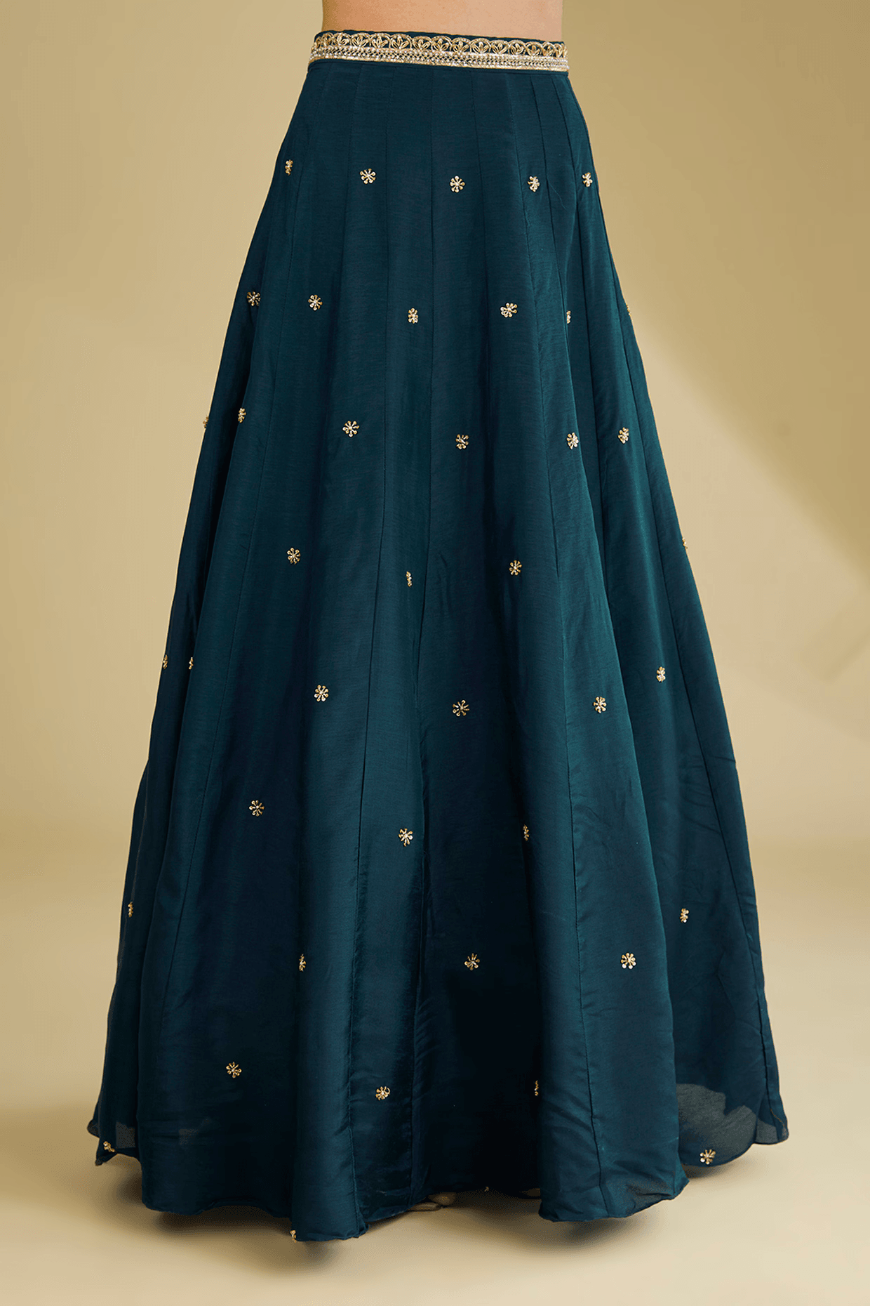 Dupion Silk Dabka Embroidered Lehenga Set