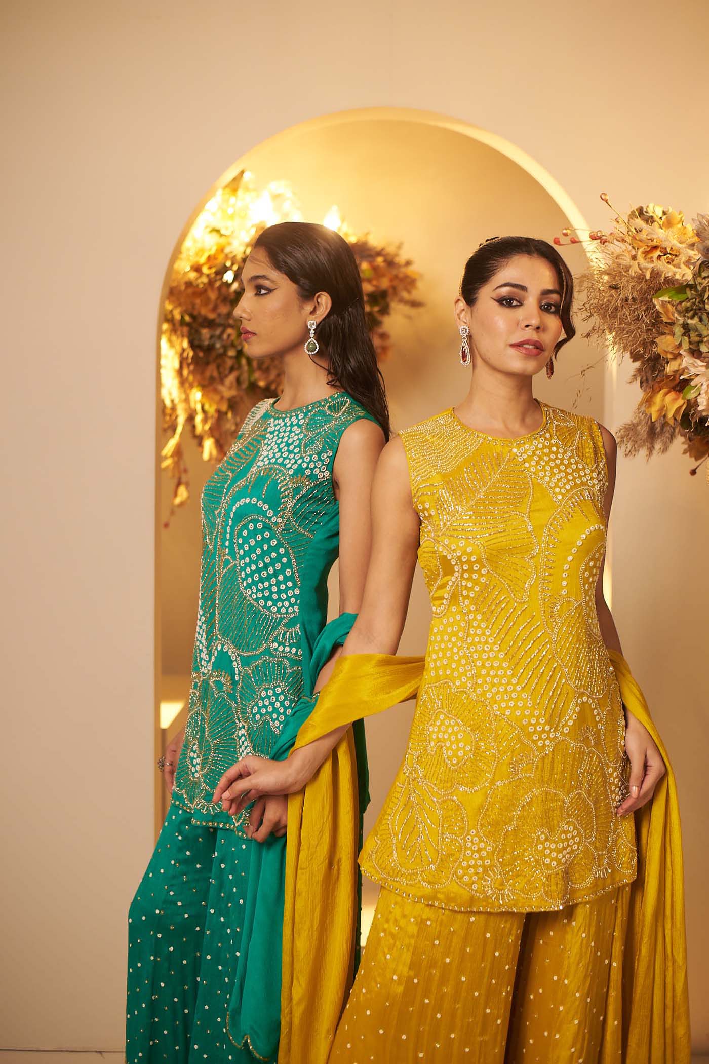 Mustard Yellow sharara set