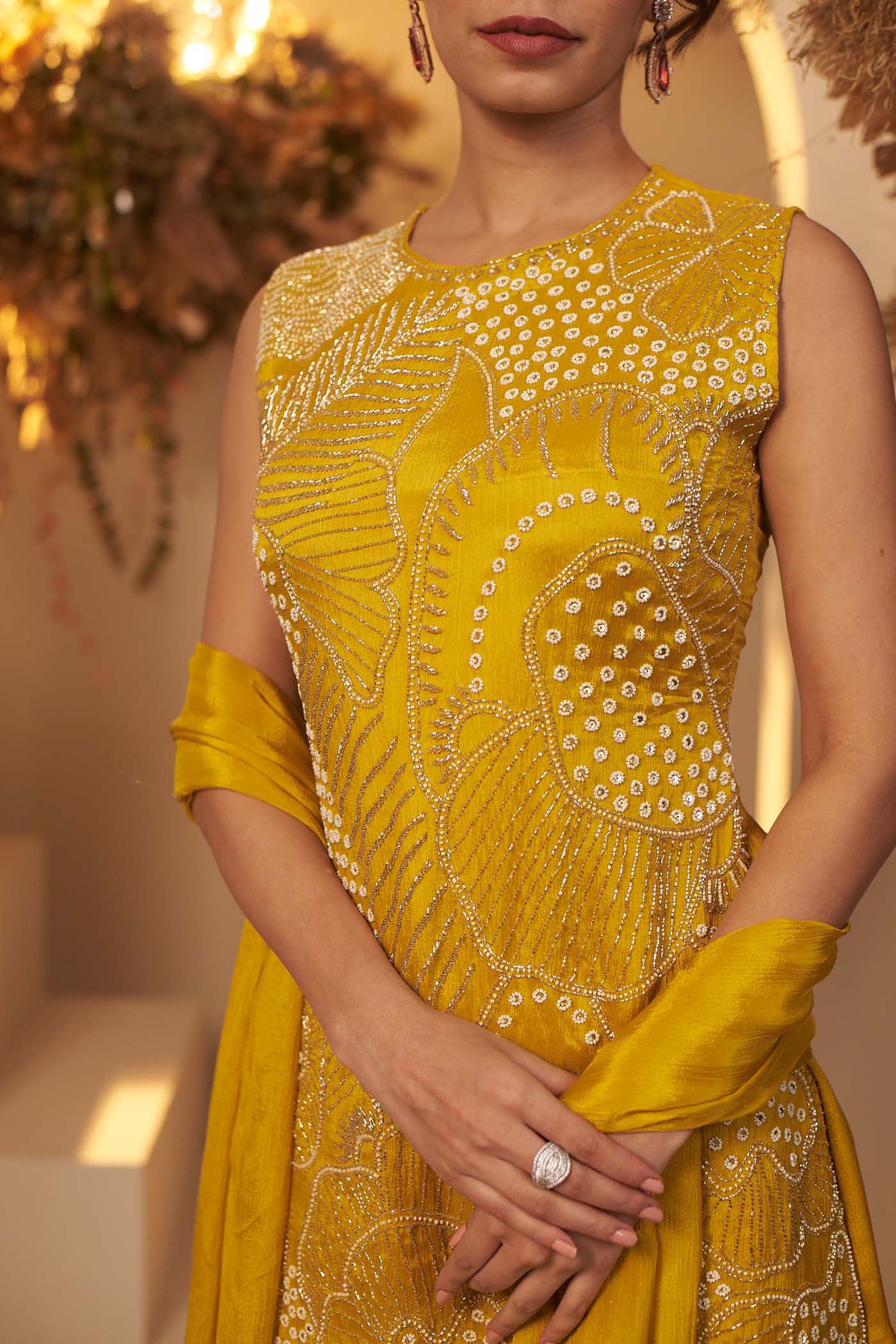 Mustard Yellow sharara set