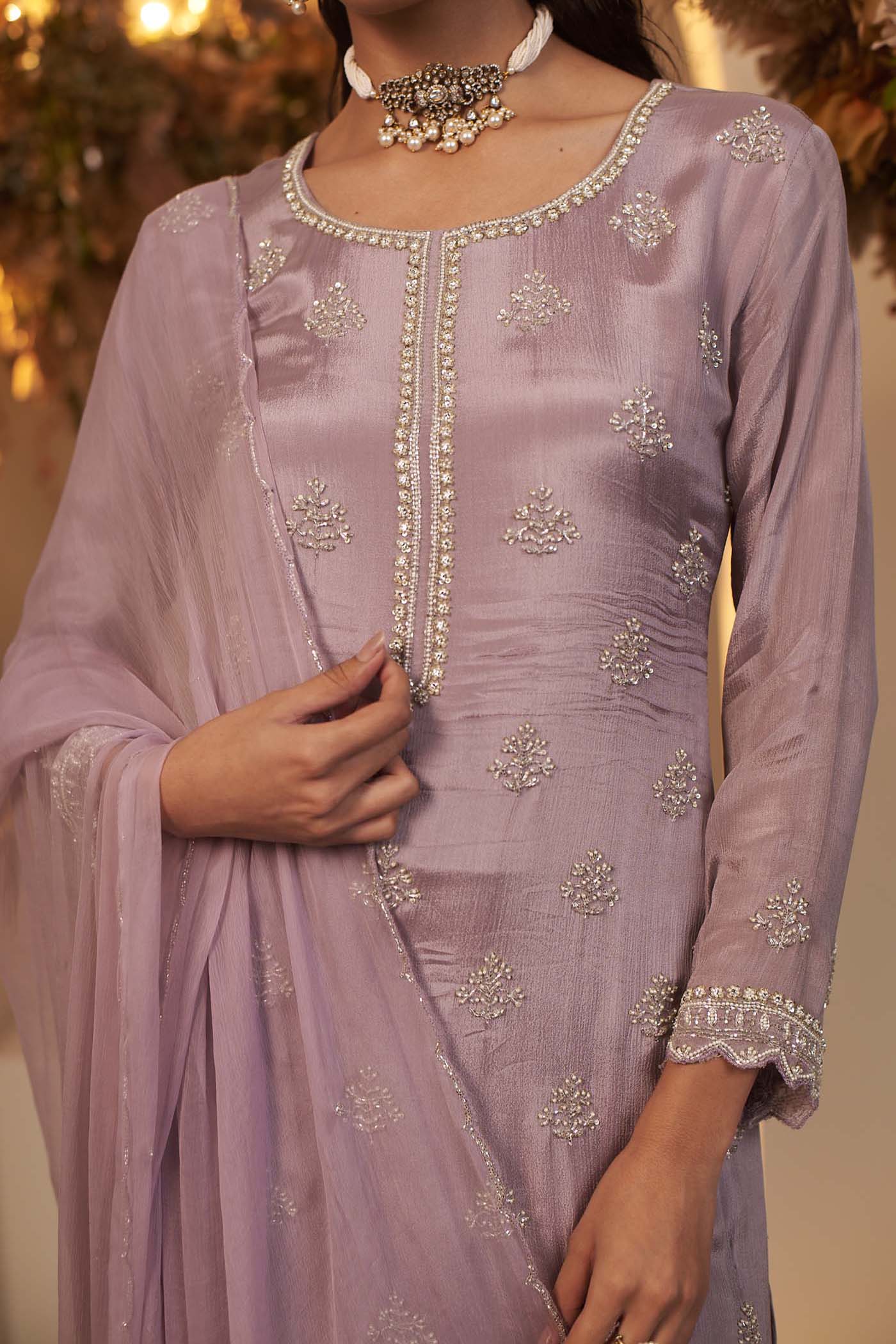 Baby Pink Sharara Suit with Organza Dupatta set